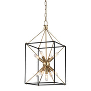 Glendale 12" 9-Light Chandelier in Aged Brass / Hammered Black