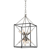 Glendale 12" 9-Light Chandelier in Polished Nickel / Hammered Black