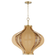 Monroe 3 Light Pendant in Aged Brass