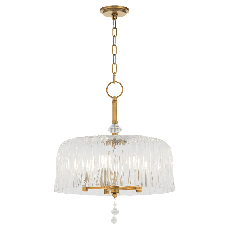 Meriam 5 Light Pendant in Brushed Brass