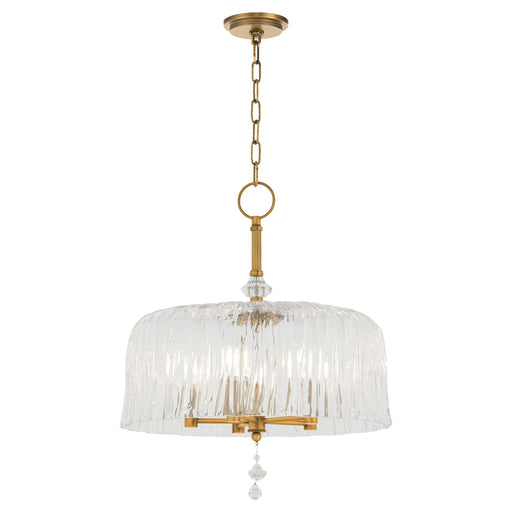 Meriam 5 Light Pendant in Brushed Brass