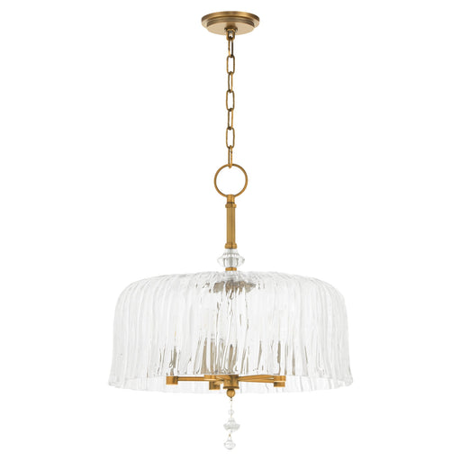 Meriam 5 Light Pendant in Brushed Brass