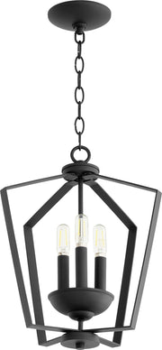 Transitional 3 Light Mini Chandelier in Textured Black