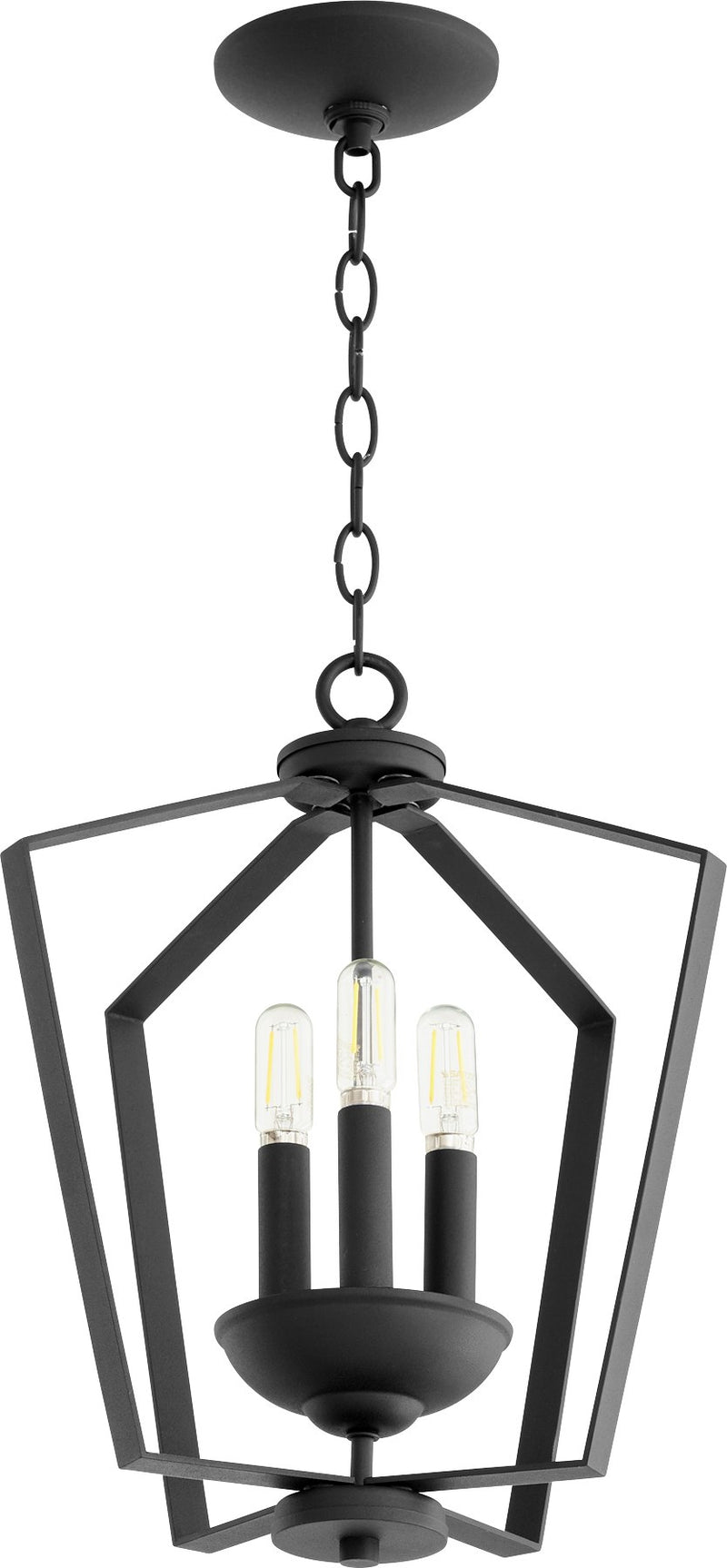 Transitional 3 Light Mini Chandelier in Textured Black