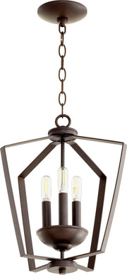 Transitional 3 Light Mini Chandelier in Oiled Bronze