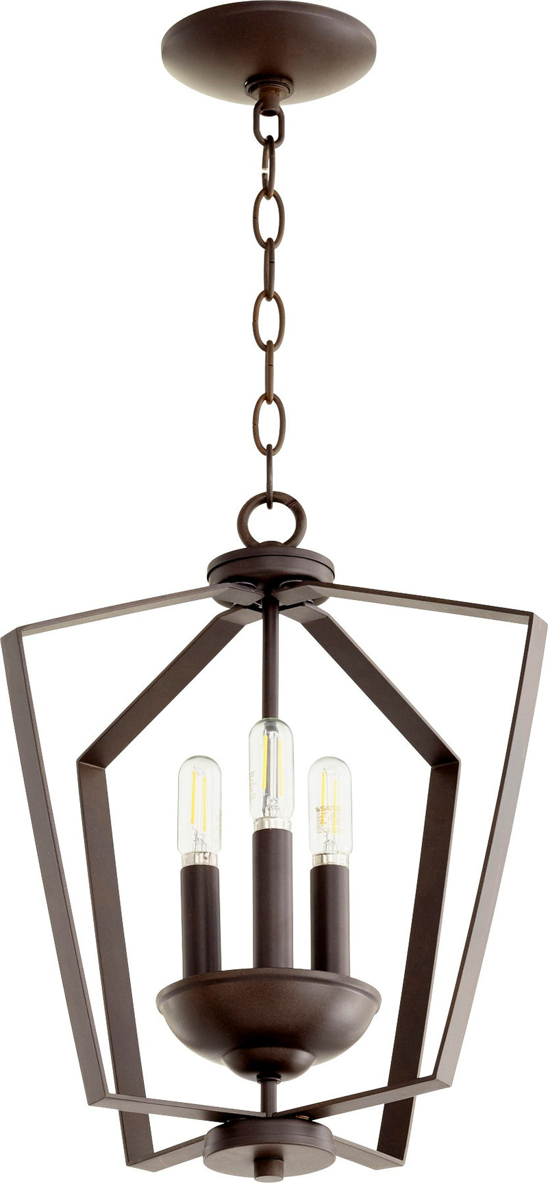 Transitional 3 Light Mini Chandelier in Oiled Bronze