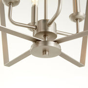 Transitional 4 Light Cage Chandelier in Satin Nickel
