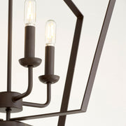 Transitional 4 Light Cage Chandelier in Oiled Bronze