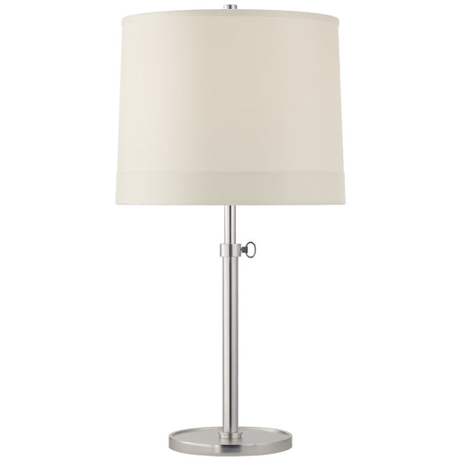 Simple One Light Table Lamp in Soft Silver