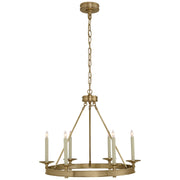 Launceton Small Ring 6-Light Chandelier in Antique-Burnished Brass