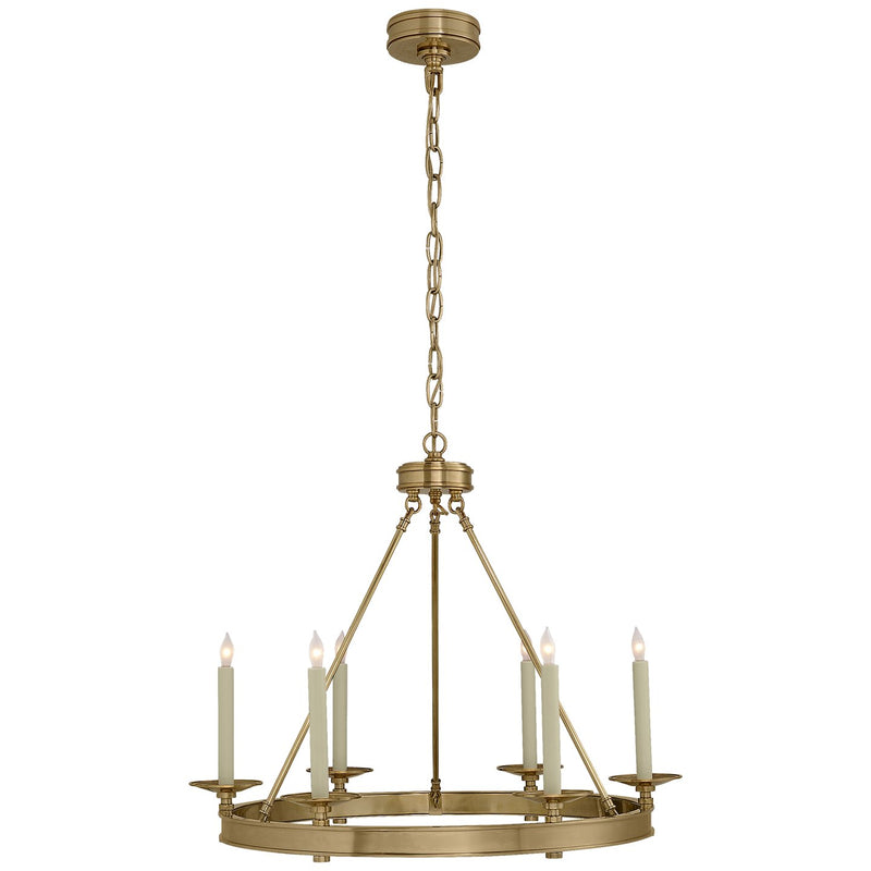 Launceton Small Ring 6-Light Chandelier in Antique-Burnished Brass