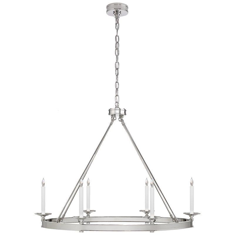 Launceton Six Light Chandelier in Polished Nickel