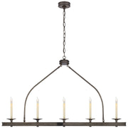 Launceton Large Linear 5-Light Chandelier in Bronze