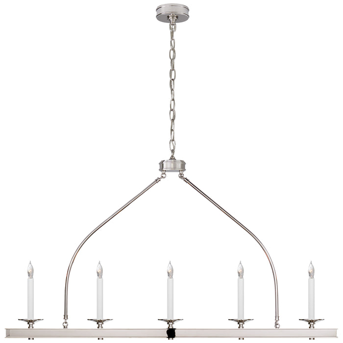 Launceton Five Light Linear Pendant in Polished Nickel