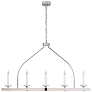 Launceton Large Linear 5-Light Chandelier in Polished Nickel