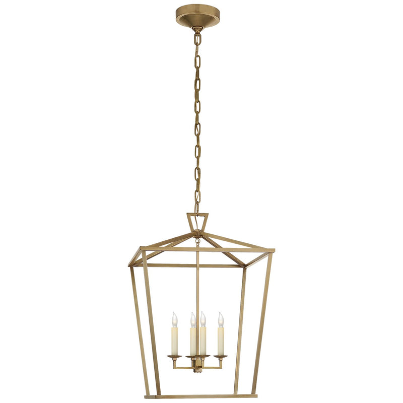 Darlana Medium 4-Light Lantern Chandelier in Antique-Burnished Brass
