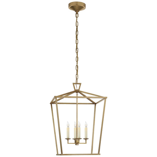 Darlana Medium 4-Light Lantern Chandelier in Antique-Burnished Brass