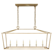 Darlana Six Light Lantern in Antique-Burnished Brass