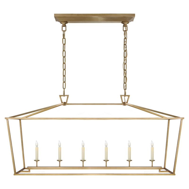 Darlana Six Light Lantern in Antique-Burnished Brass