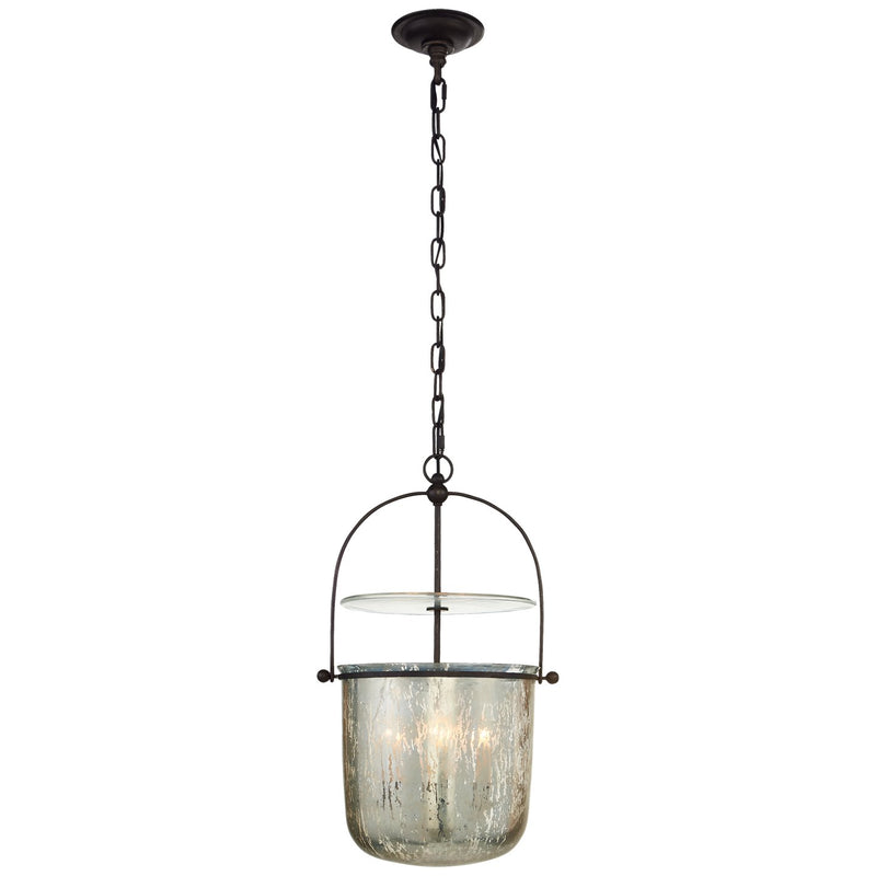 Lorford Small Smoke Bell 4-Light Lantern Pendant in Aged Iron