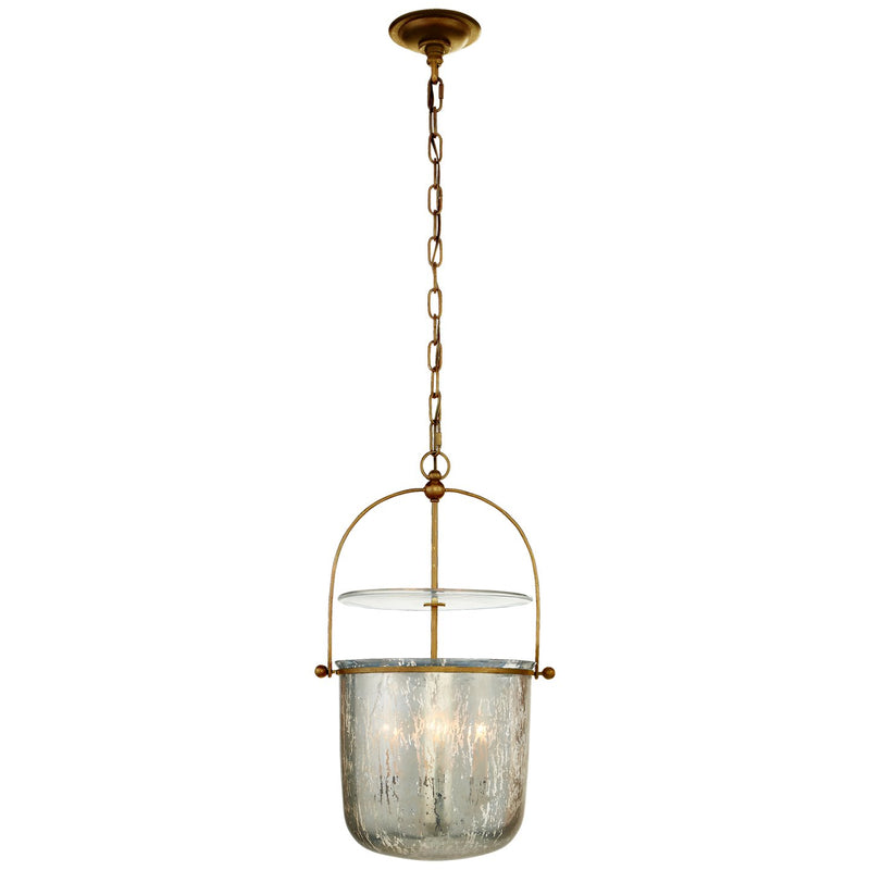 Lorford Small Smoke Bell 4-Light Lantern Pendant in Gilded Iron