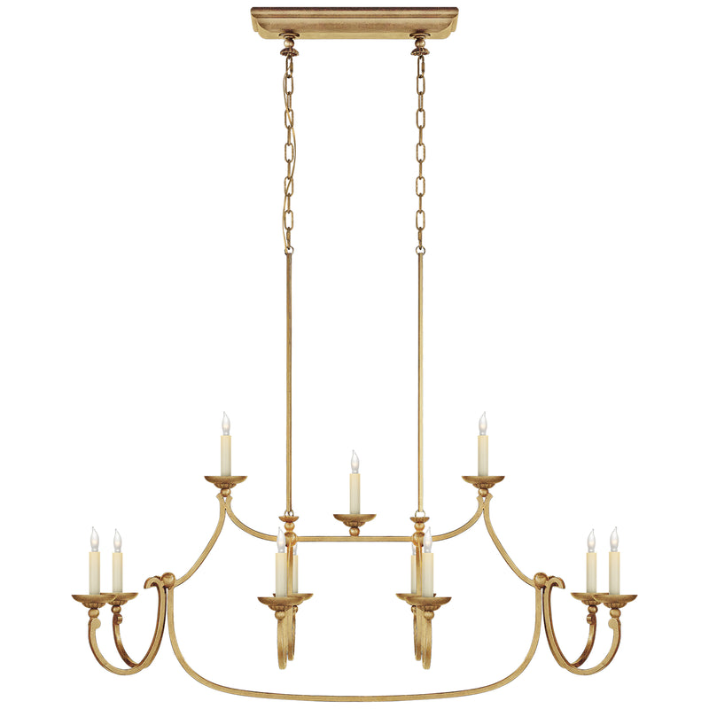Flemish 11 Light Linear Pendant in Gilded Iron