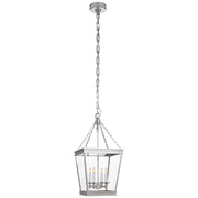 Launceton Small Square 4-Light Lantern Pendant in Polished Nickel