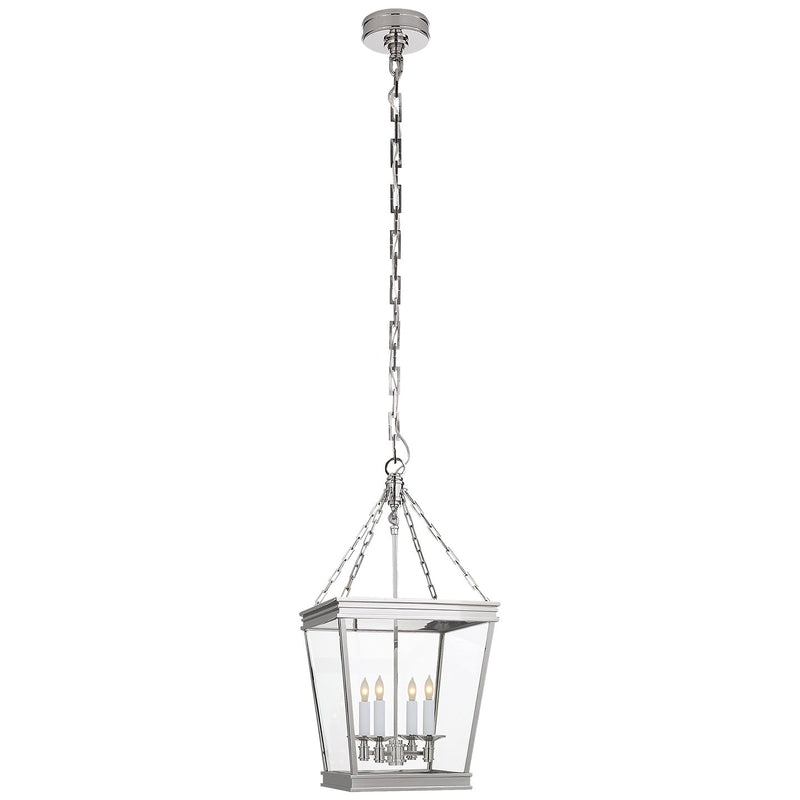 Launceton Small Square 4-Light Lantern Pendant in Polished Nickel