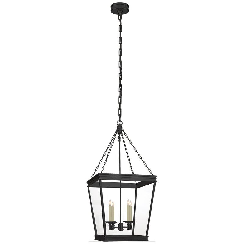 Launceton Medium Square 4-Light Lantern Pendant in Bronze