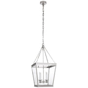 Launceton Medium Square 4-Light Lantern Pendant in Polished Nickel