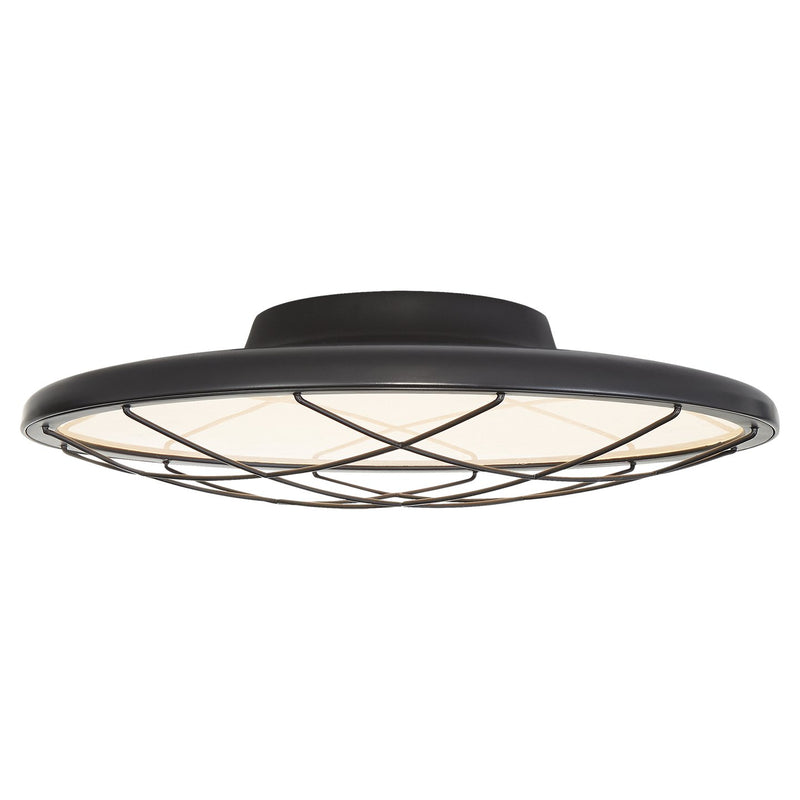 Dot 16" Caged Flush Mount in Matte Black
