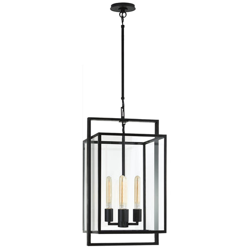 Halle Small 4-Light Lantern Pendant in Aged Iron