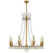 Regency Large 8-Light Chandelier in Hand-Rubbed Antique Brass