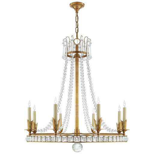 Regency Large 8-Light Chandelier in Hand-Rubbed Antique Brass