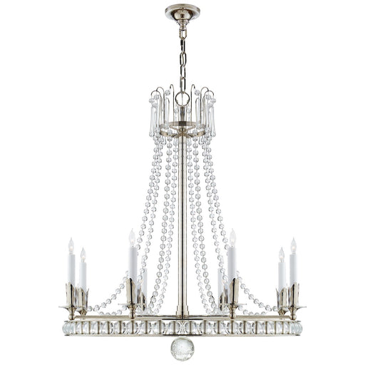 Regency Large 8-Light Chandelier in Polished Nickel