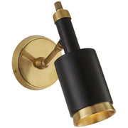 Anders Small Articulating Wall Sconce in Hand-Rubbed Antique Brass and Black