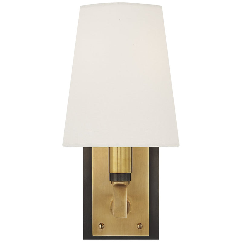 Watson Small Wall Sconce in Bronze with Antique Brass