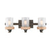 Chatham 3-Light Bath Vanity in Gunmetal Bronze with Clear Sandblasted Glass