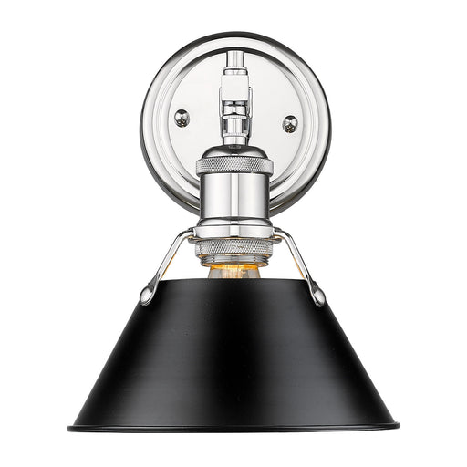 Orwell 1-Light Bath Vanity in Chrome with Black Shade