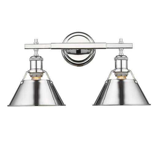 3306-BA2 CH-CH- Orwell 2-Light Bath Vanity in Chrome with Chrome Shades by Golden Lighting