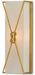 Ariadne 1-Light Wall Sconce in Contemporary Gold Leaf with Off-White Shantung Shade - Lamps Expo