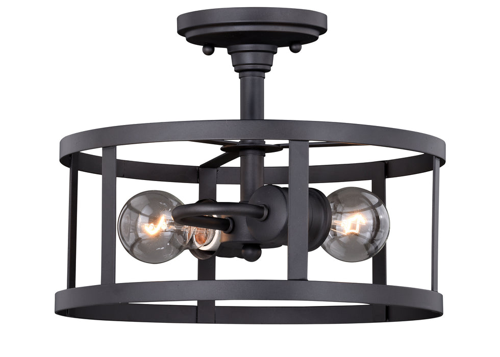 Akron 12" Semi-Flush Mount in Oil Rubbed Bronze & Inner Matte White - Lamps Expo