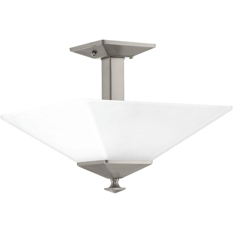 Clifton Heights Two Light Semi Flush Mount in Brushed Nickel