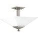 Clifton Heights Two Light Semi Flush Mount in Brushed Nickel