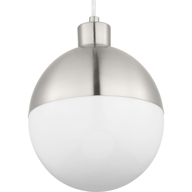 Globe LED 8" Pendant in Brushed Nickel