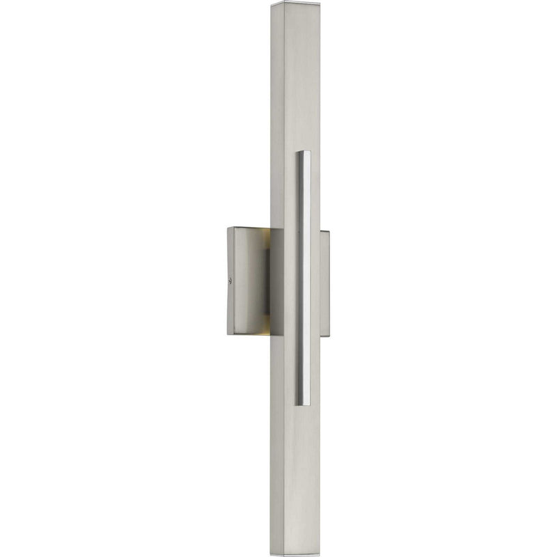 Planck LED 2-Light Wall Sconce in Brushed Nickel