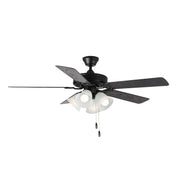 Basic-Max 52" Ceiling Fan with 4 Light Kit in Black / Walnut / Pecan