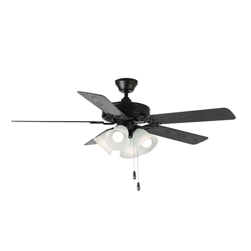 Basic-Max 52" Ceiling Fan with 4 Light Kit in Black / Walnut / Pecan