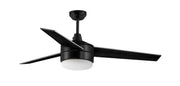 Trio 52" Ceiling Fan with 2 Light Kit in Black