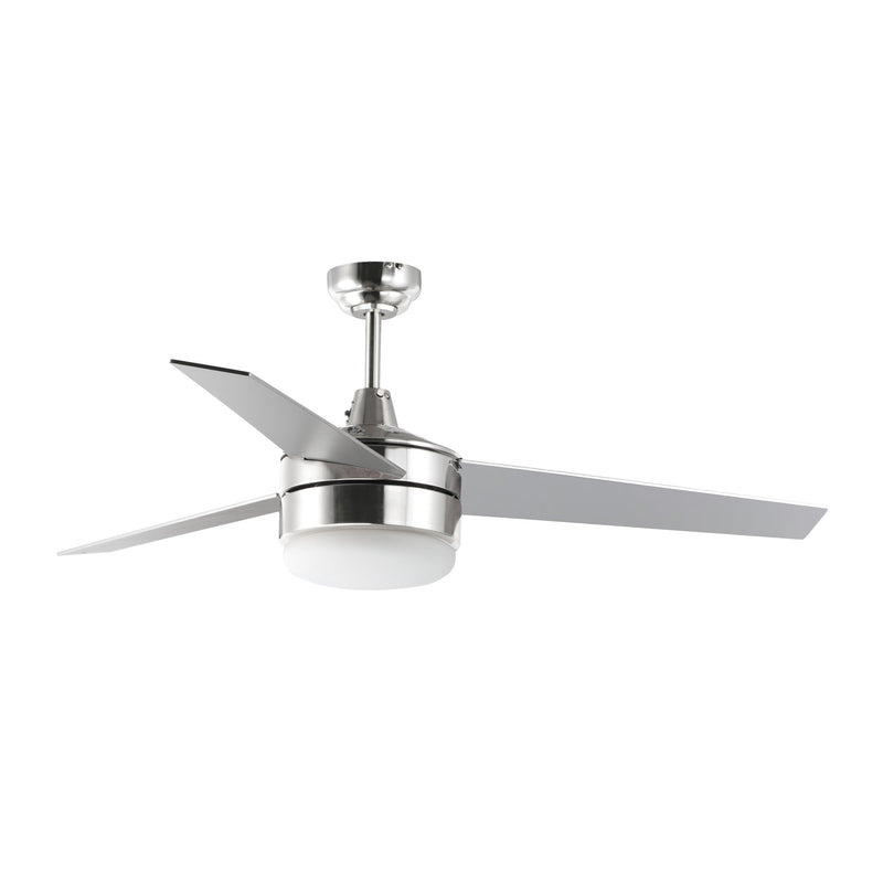Trio 52" Ceiling Fan with 2 Light Kit in Satin Nickel / Black